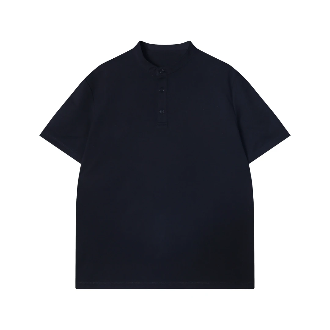 夏季高级感新款韩版简约纯色半纽扣短袖T恤百搭休闲时尚套头上衣