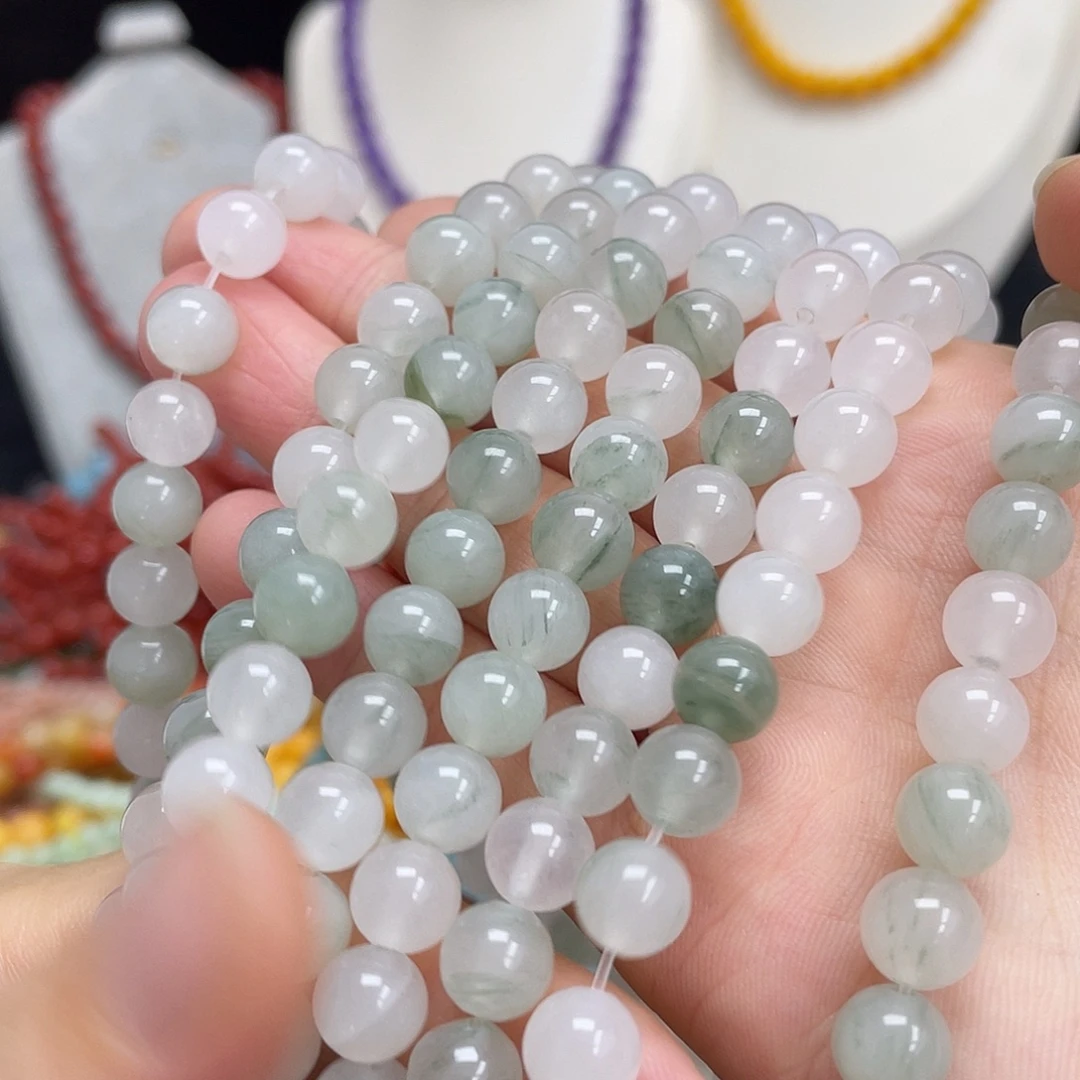 玛瑙/玉髓未镶嵌半成品天山翠8m散珠