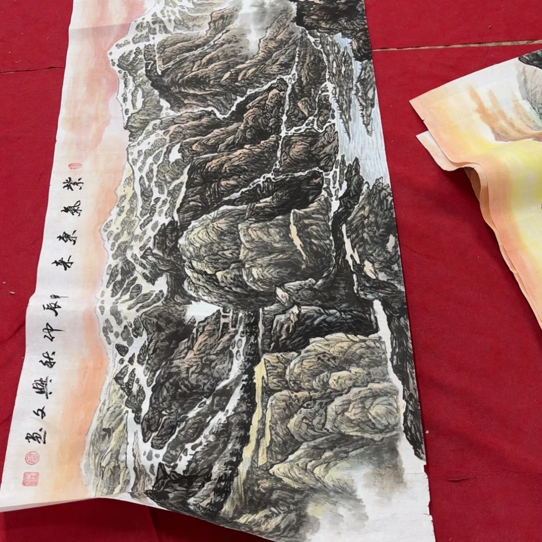 向***阳国画花鸟等图案为一体的