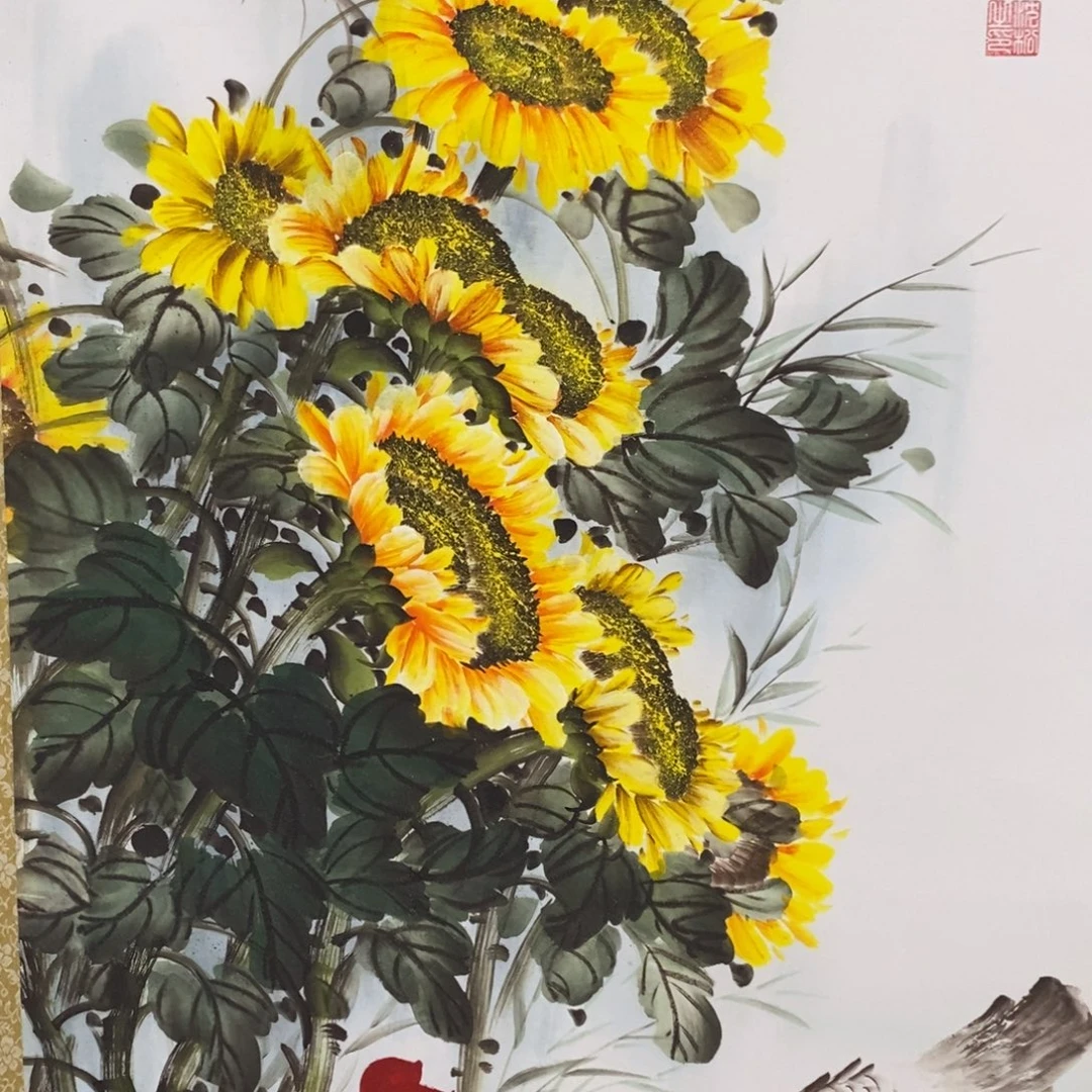 国画手绘带装裱和运险w