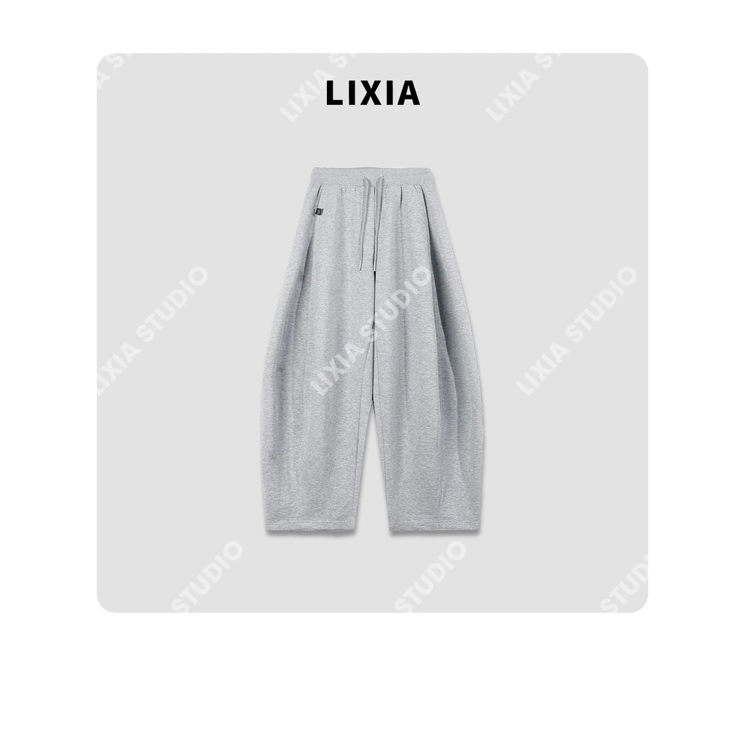 LIXIA【舒适度】韩版显瘦感欧美风微弹纯色卫裤-D8832
