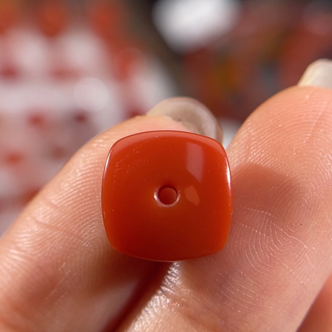 南红玛瑙未镶嵌方扣 10.7x5.1mm不退换