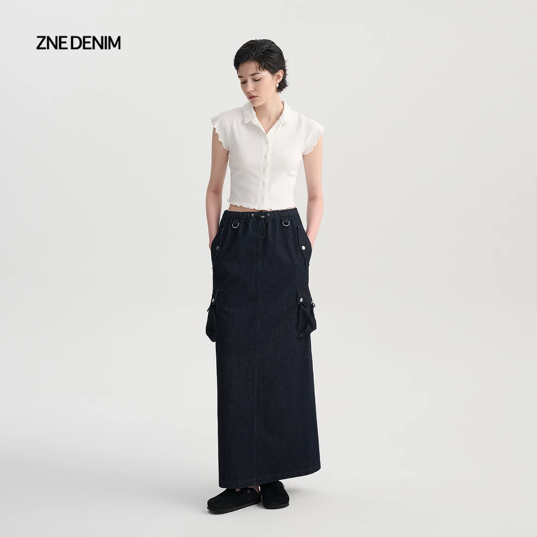 ZNE设计感工装牛仔半裙1206