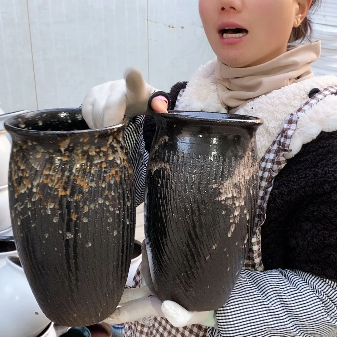 紫砂花盆瑕疵口15高25