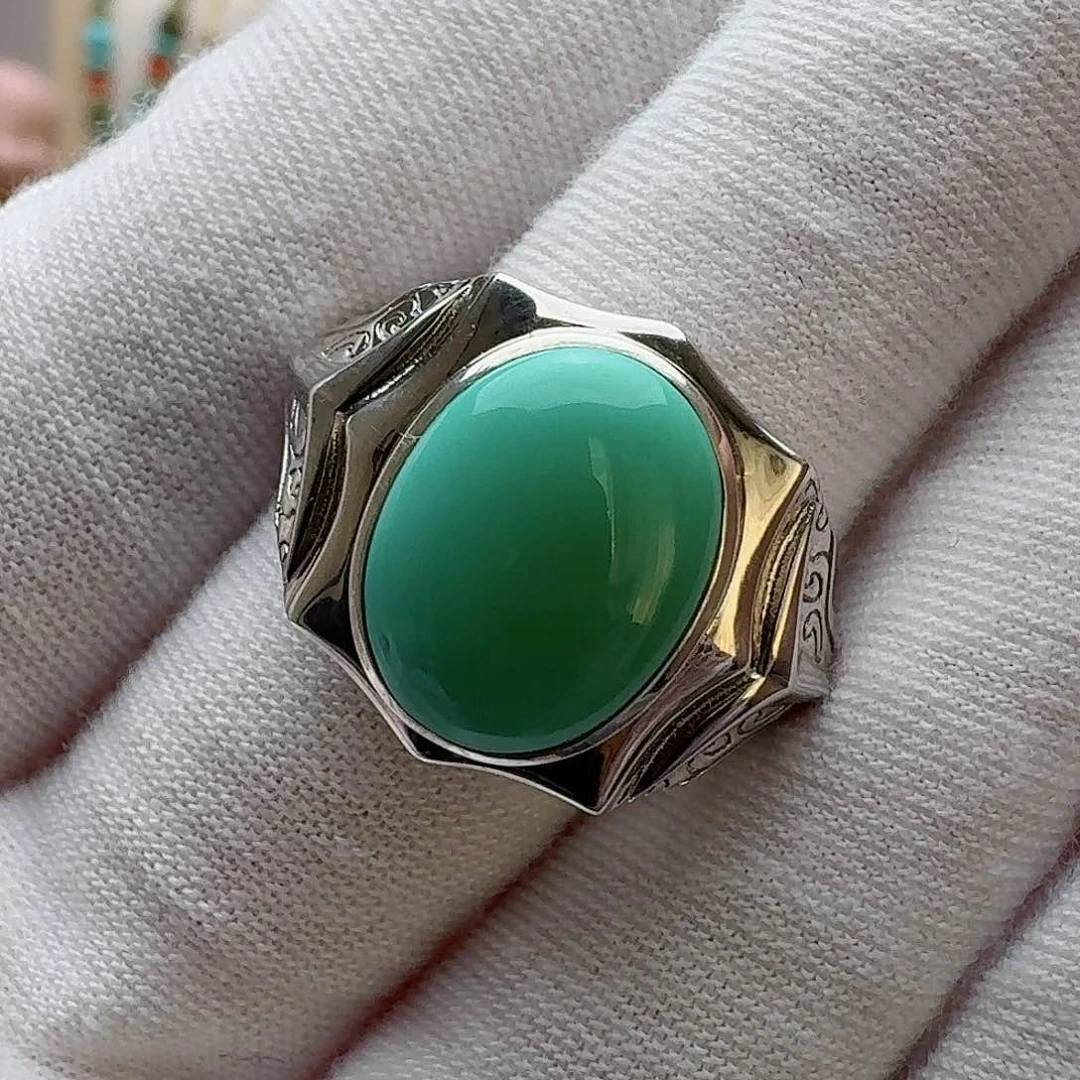 绿松石珠宝奇石银S925镶嵌