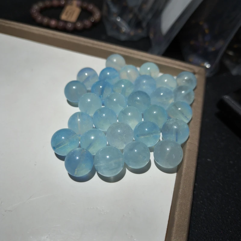 【黑胖珠宝】海蓝宝圆珠 H0800 -多样性发其一