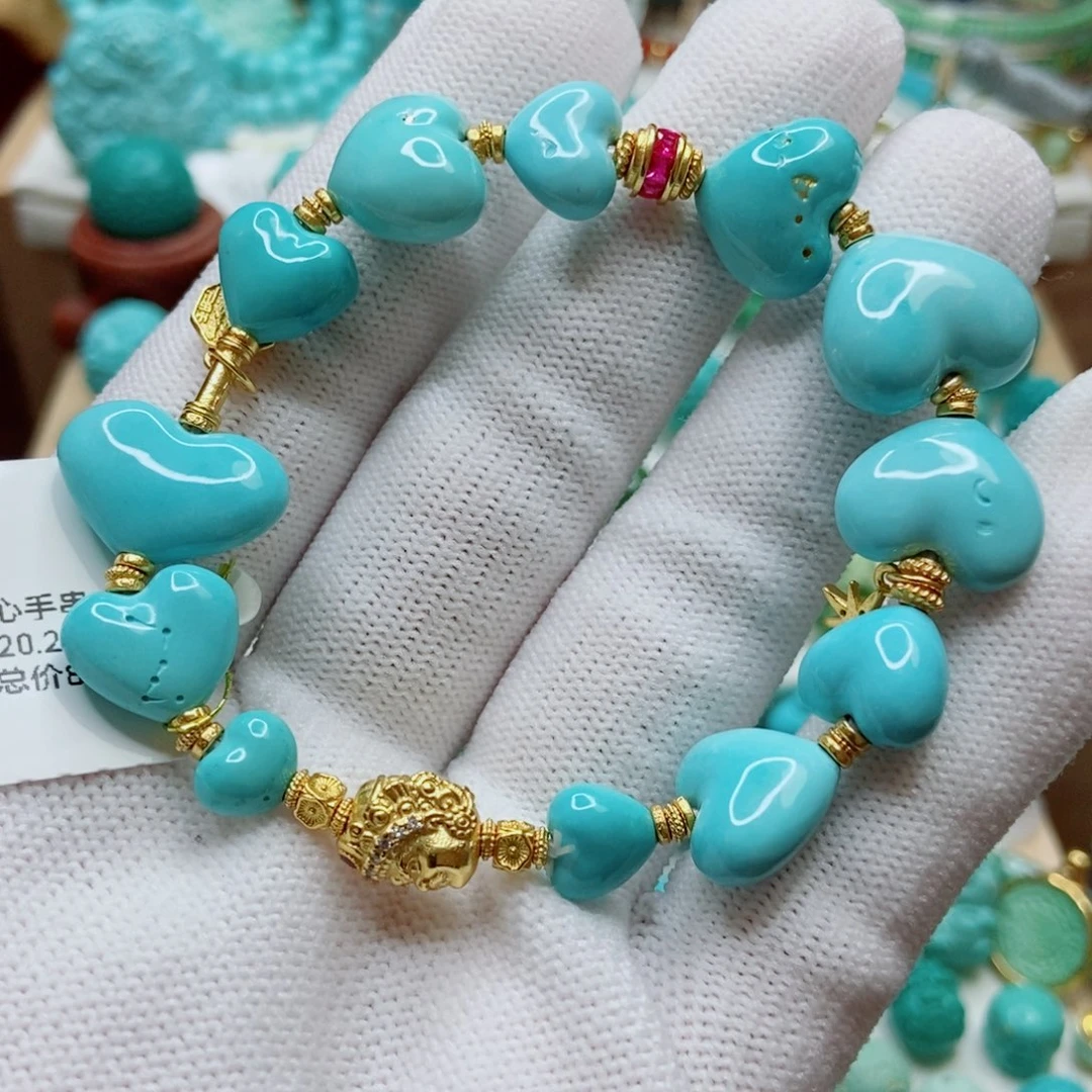 绿松石未镶嵌爱心单圈