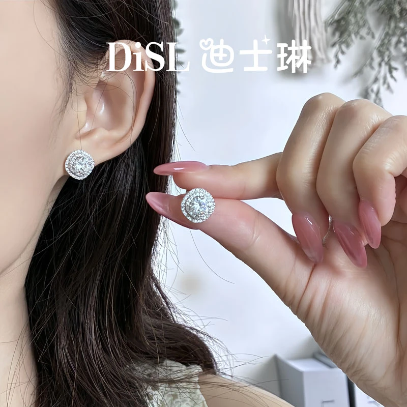 铜合金耳饰 法★【巴黎浪漫】超闪港风气质耳环高级感个性精致耳钉