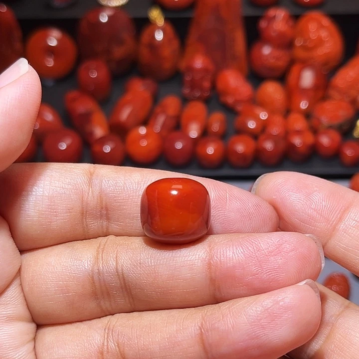 南红玛瑙未镶嵌配饰火焰纹老型15.3mm