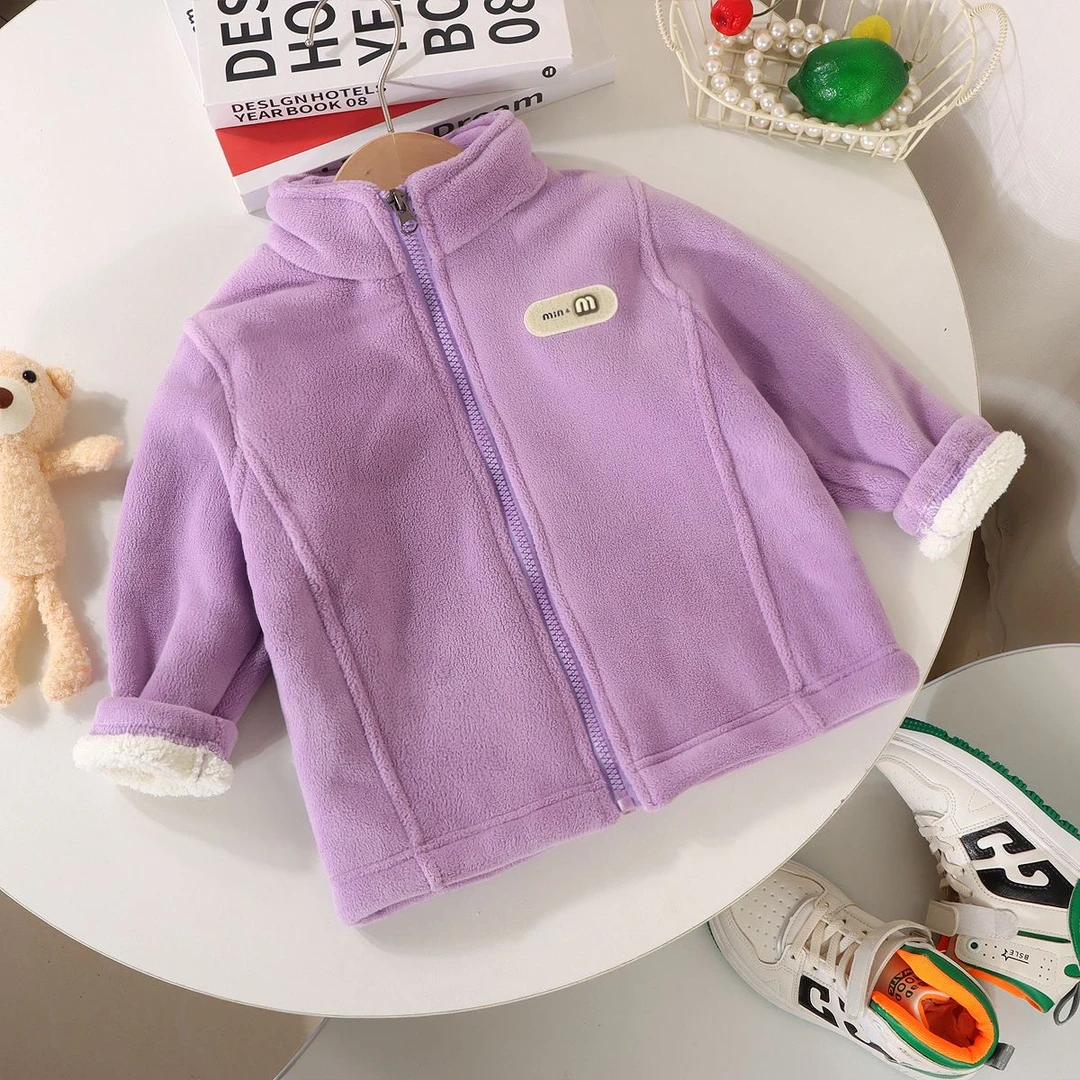 【校服神器】儿童奥粒绒新款男女童加绒外套保暖春秋冬款休闲立领