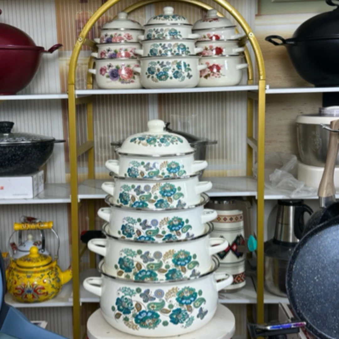 厨房奶锅5件套家用满花繁花单只奶锅儿童煮奶锅泡面锅汤锅家用