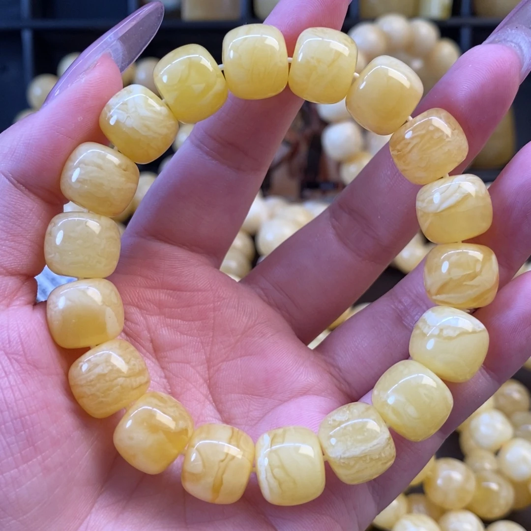 手链琥珀未镶嵌虎皮满蜡13