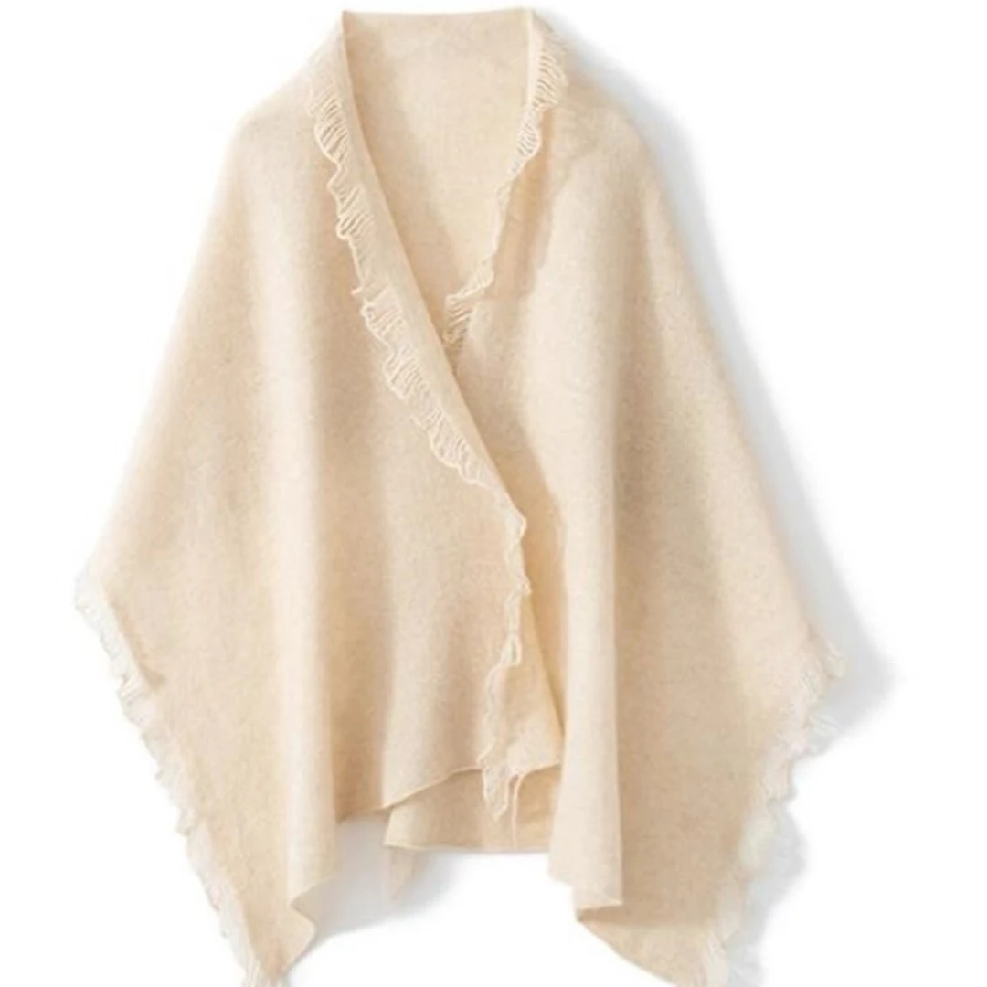 SKE2341已开价100%羊毛围巾披肩百搭秋冬保暖针织外搭针织披肩