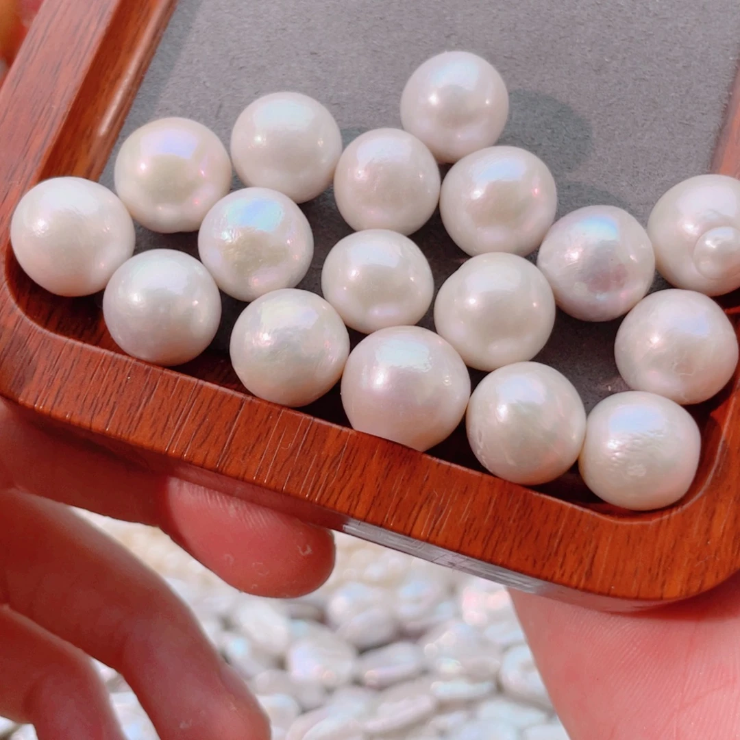 玛瑙/玉髓未镶嵌珠宝半成品天然珍珠2颗卡13➕无孔