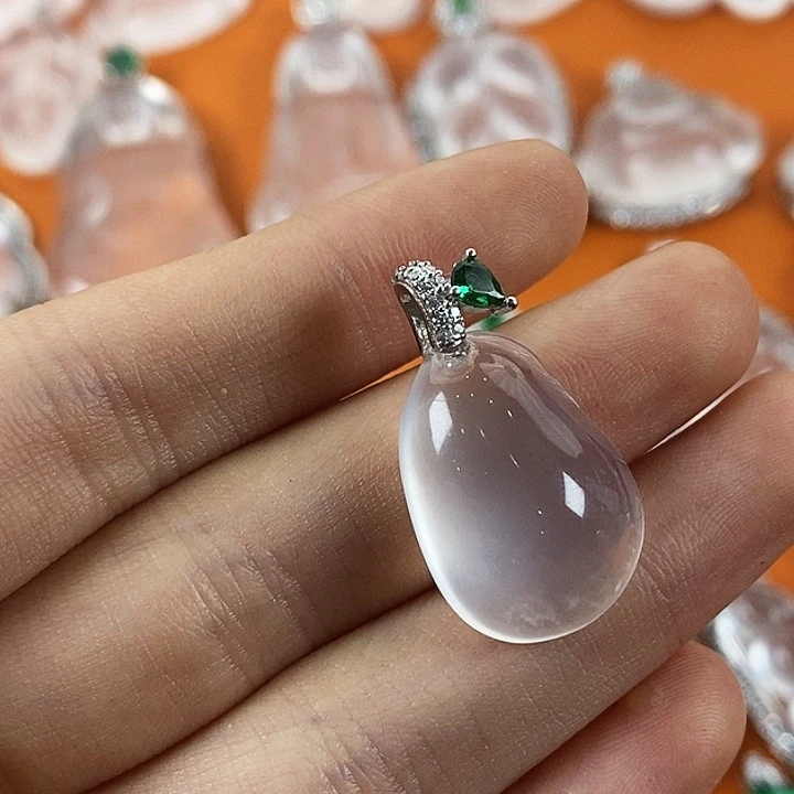 石英质玉银S925镶嵌颈饰