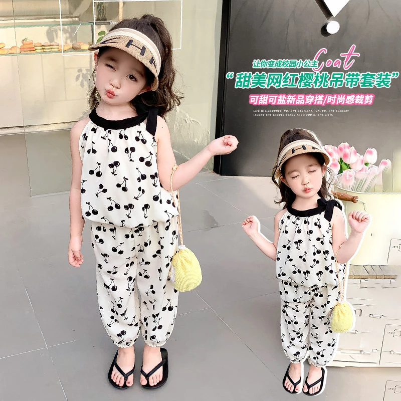 女童夏装无袖套装洋气2025新款时髦女孩时尚可爱宝宝夏季两件套潮