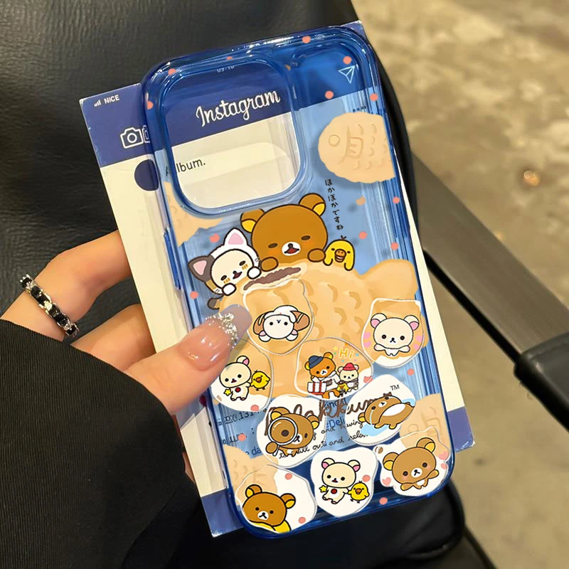 鲷鱼烧轻松熊适用iPhone16苹果17/14_15PROMAX软胶13手机壳12防摔