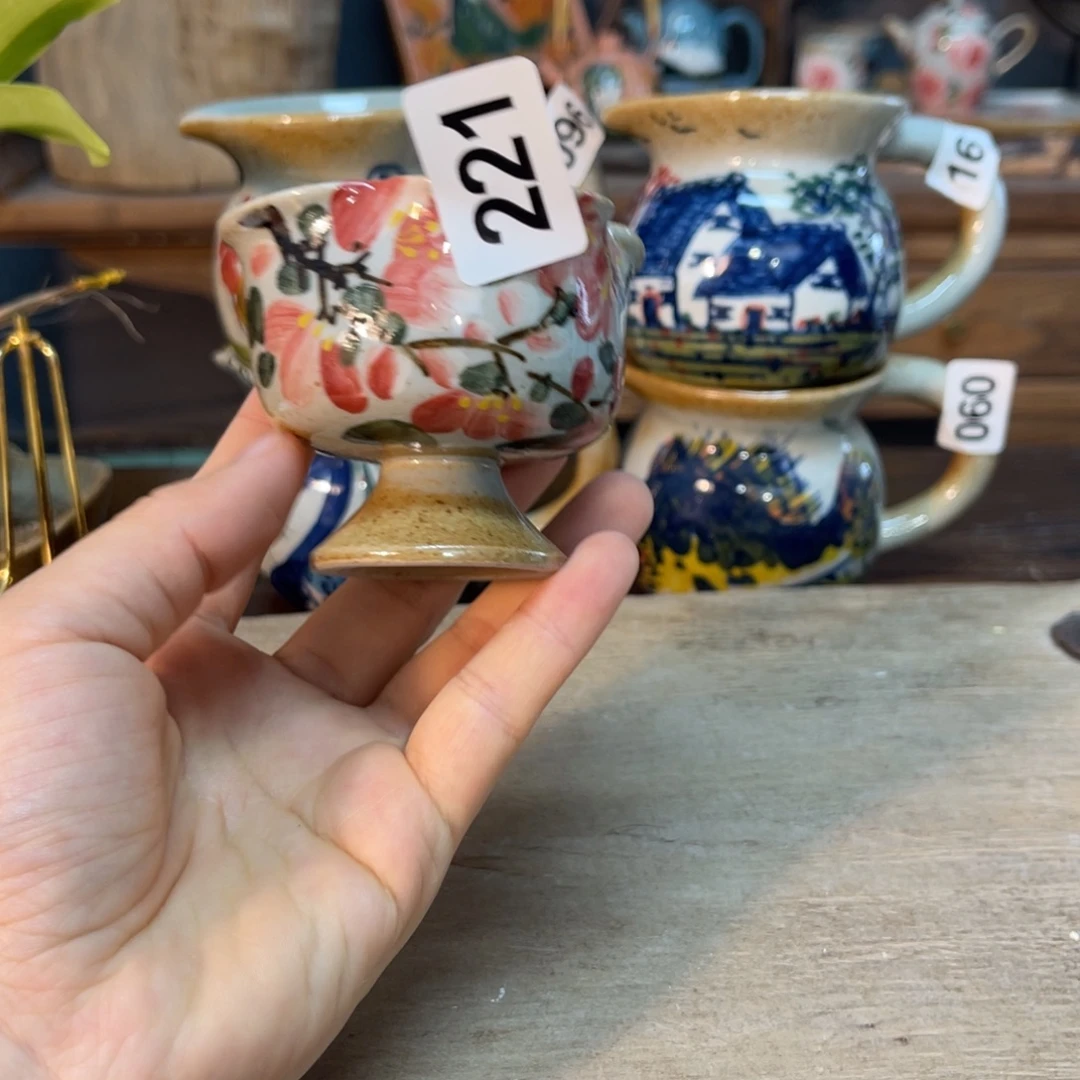 壶素浅陶瓷手工手绘