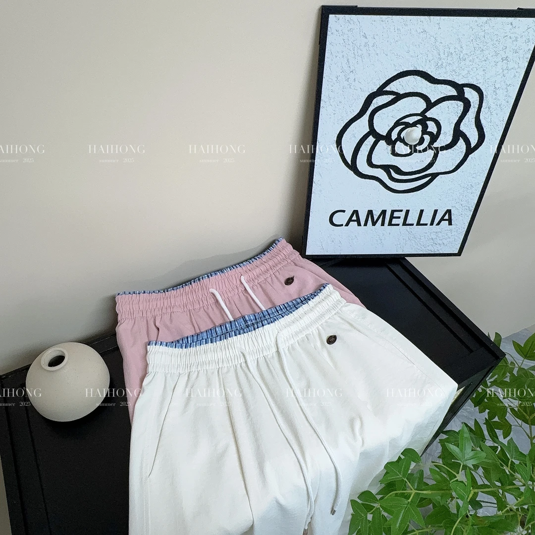 【青春洋溢】夏季轻薄韩系百搭弯刀裤女高腰百搭通勤透气休闲裤女夏