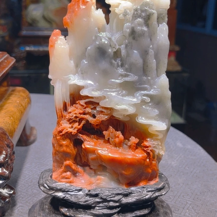 绿***叶寿山石寿山石雕刻艺术品