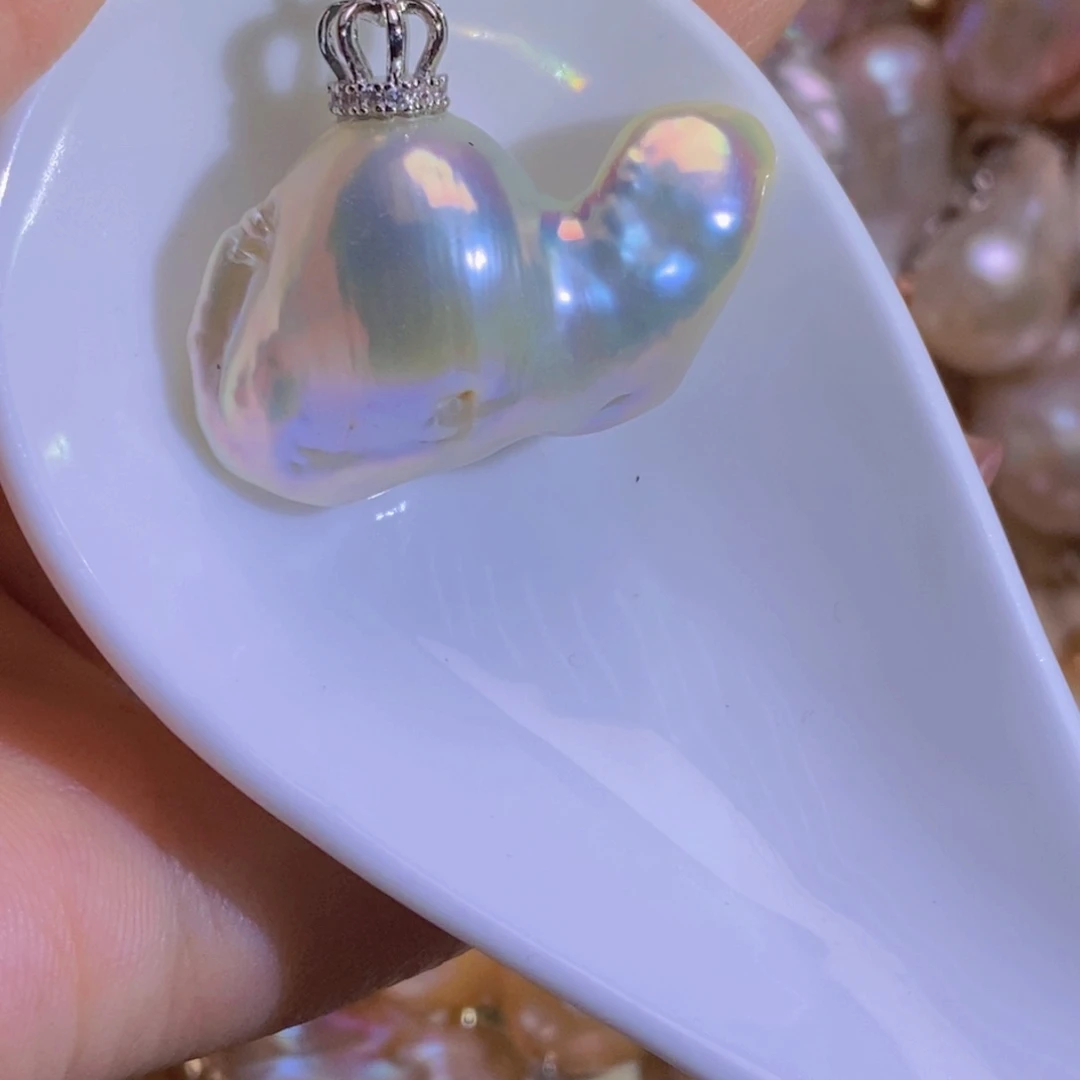 合金淡水珍珠天然淡水珍珠无染色无优化