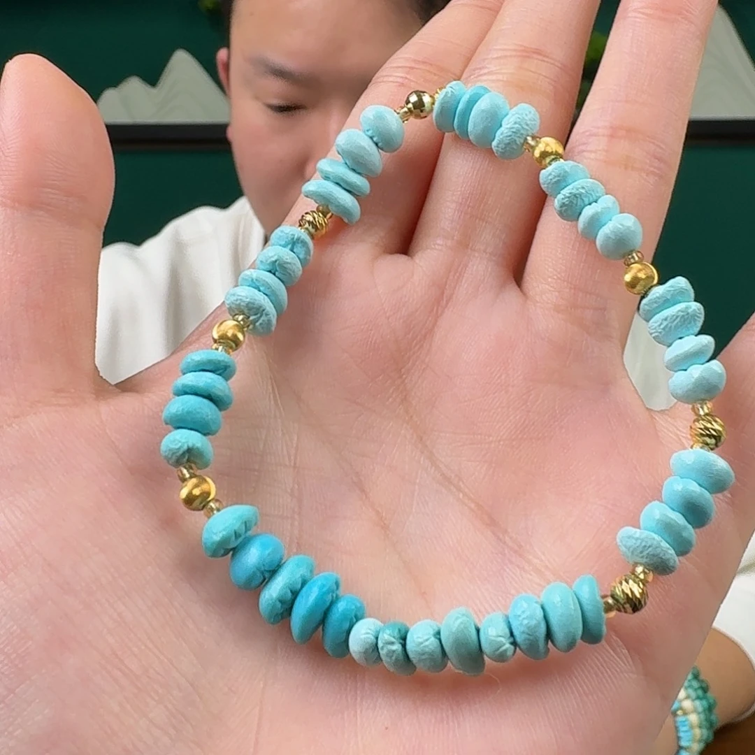 绿松石18K金镶嵌珠宝奇石