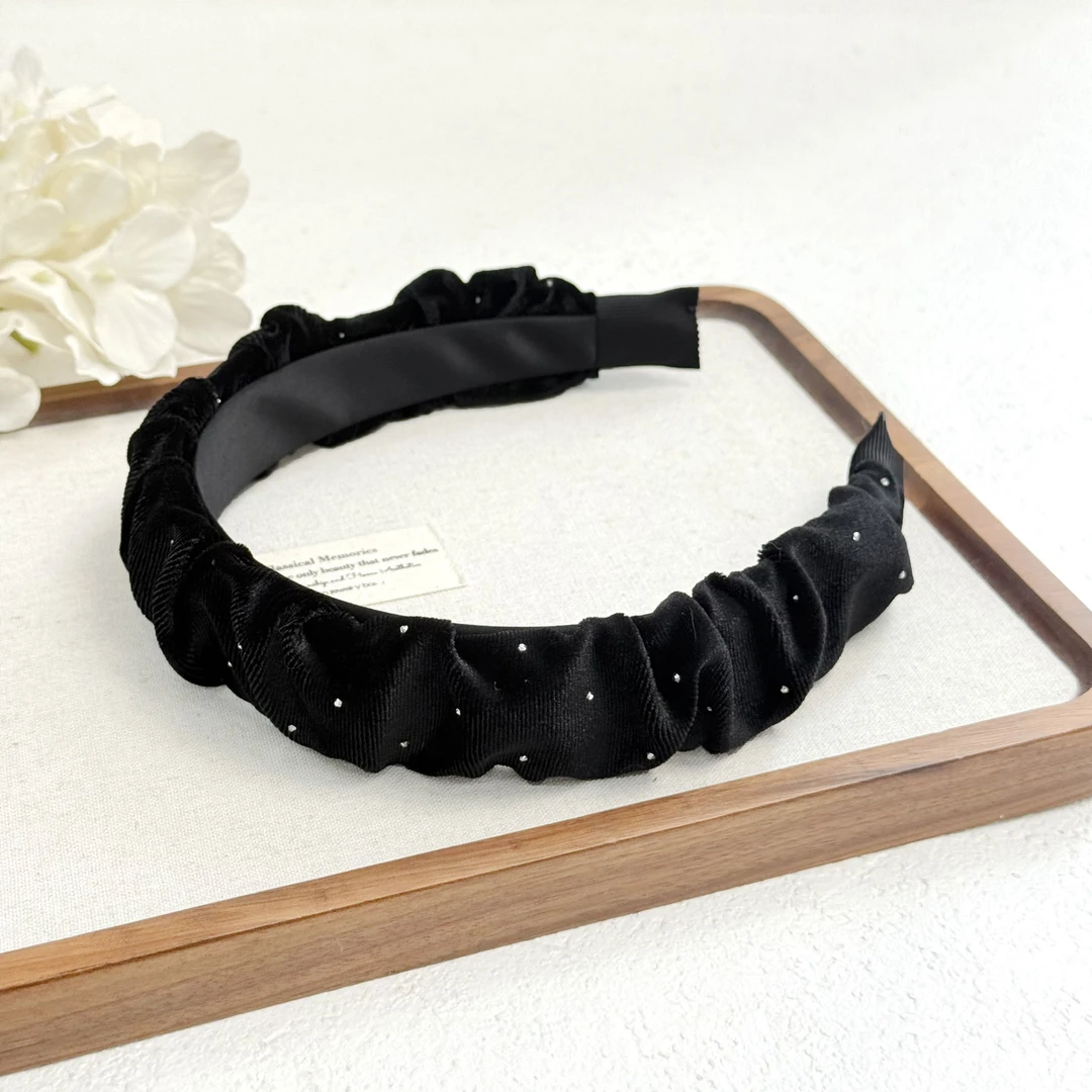 BAOSHATI/宝莎缇F-211韩版褶皱细闪满天星高颅顶宽边发箍