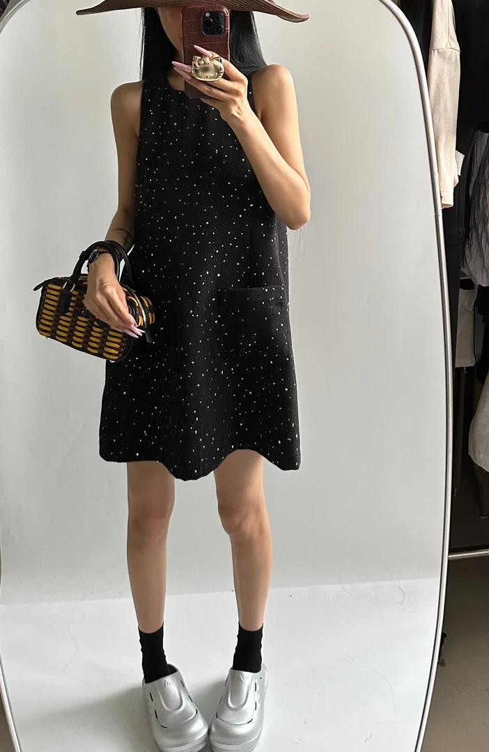 VIVISPLENDID20775#原创星星巨闪小香显瘦千金裙