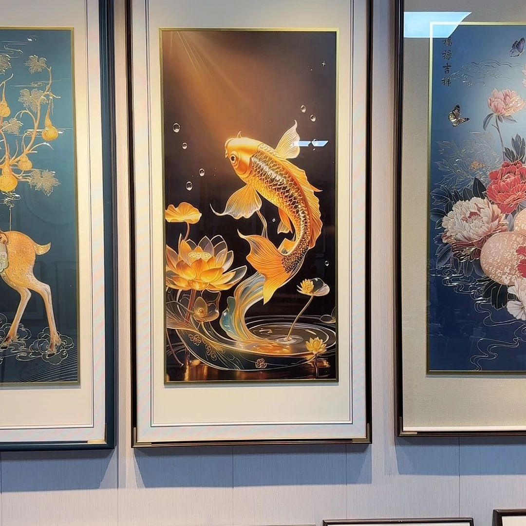 竖款160×80鱼跃龙门铜雕艺术品