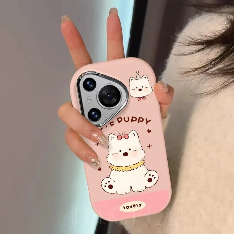 萌趣围兜小狗适用苹果16pro手机壳可爱女款小米15新款OPPO网红款