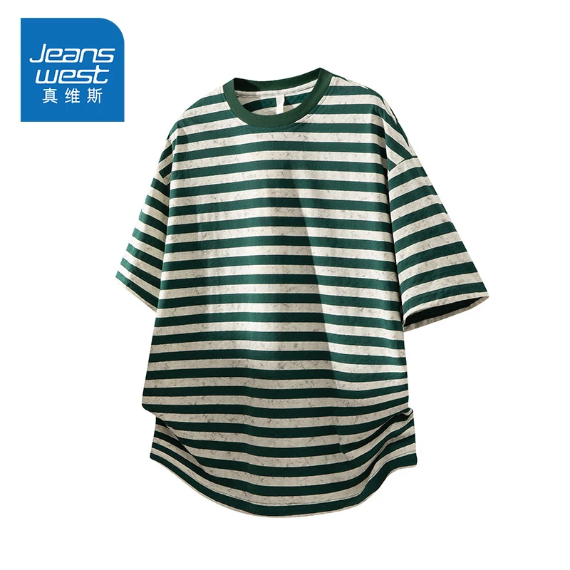 真维斯夏季新款圆领t恤韩版男生休闲宽松短袖潮流凉感舒适半袖男