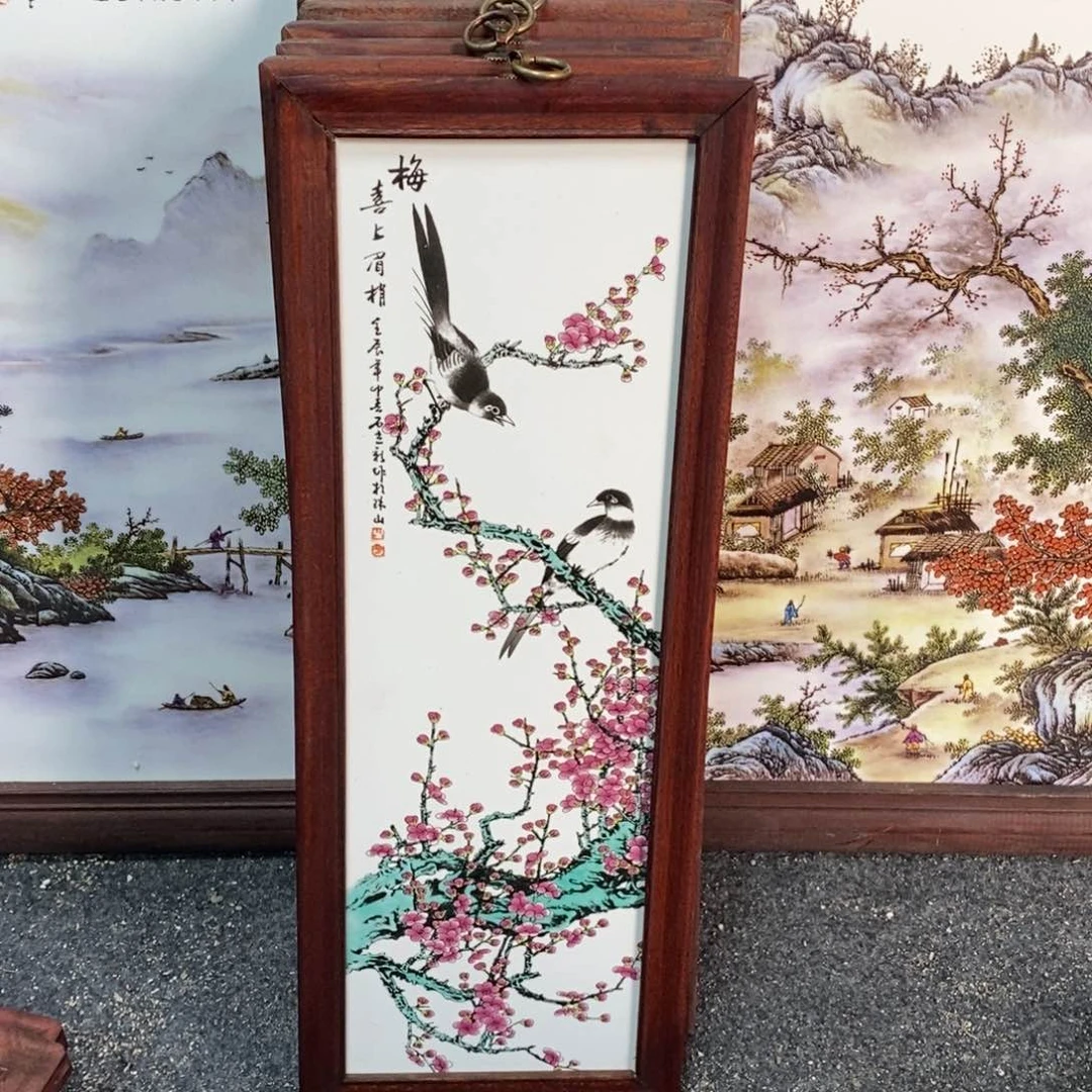 瓷片55*21 景德镇瓷板画柴窑烧制
