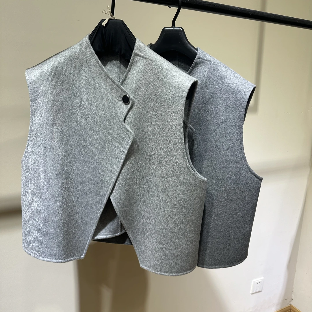 【沈曼品奢】30绒毛呢外套马夹同色系深浅色随机发货