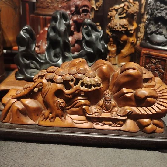 木天****3小叶黄杨木摆件