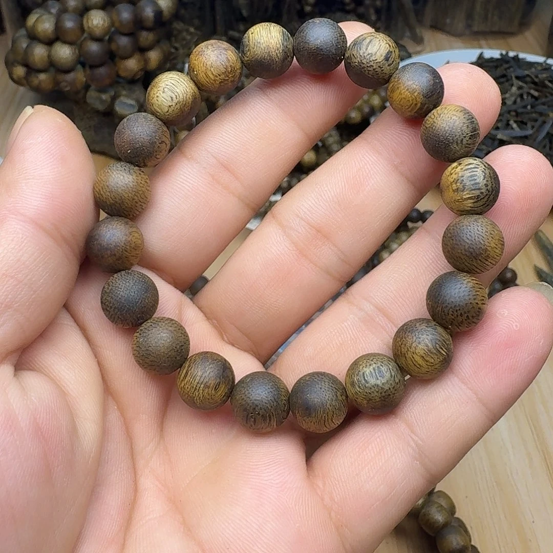 沉香碎屑沉香单圈圆珠1.0-10克