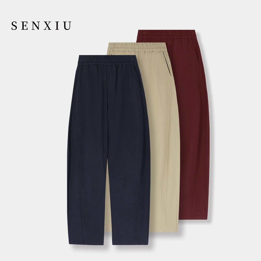 【新疆棉花！九分弯刀休闲裤】宽松遮肉显瘦2025春夏季小个子哈伦裤