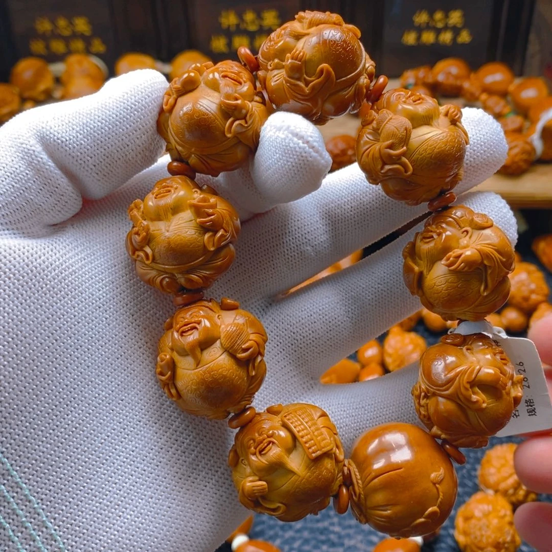 手串/手链橄榄核许忠英2.6饱满四花～八宝财神