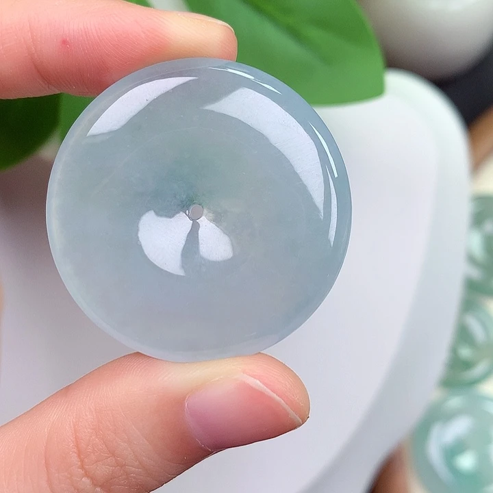 翡翠未镶嵌颈饰平安扣 35.6-5.6mm