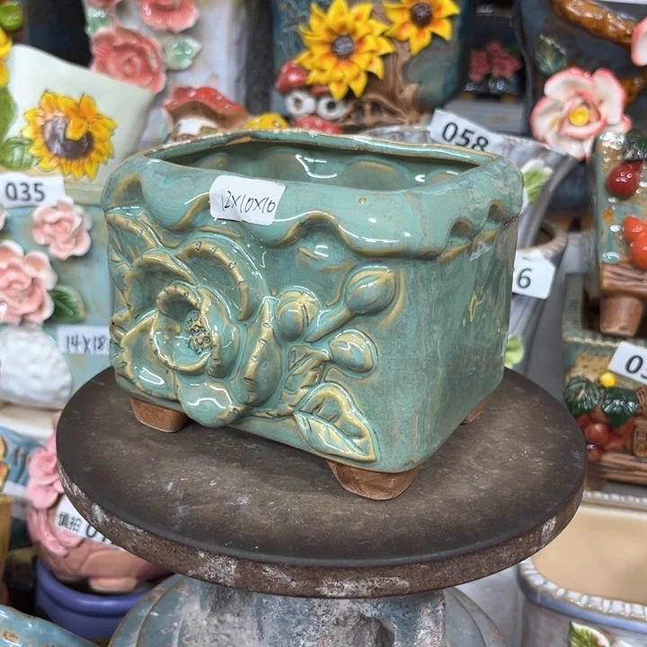 紫砂花盆粗陶材质多肉花盆