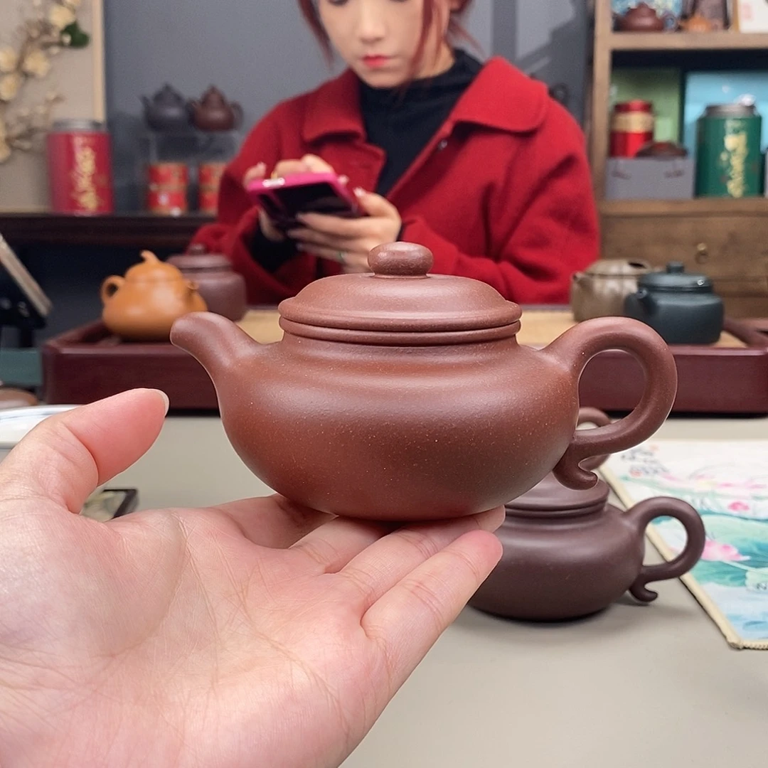 紫砂茶壶四号井紫泥半手仿古190cc
