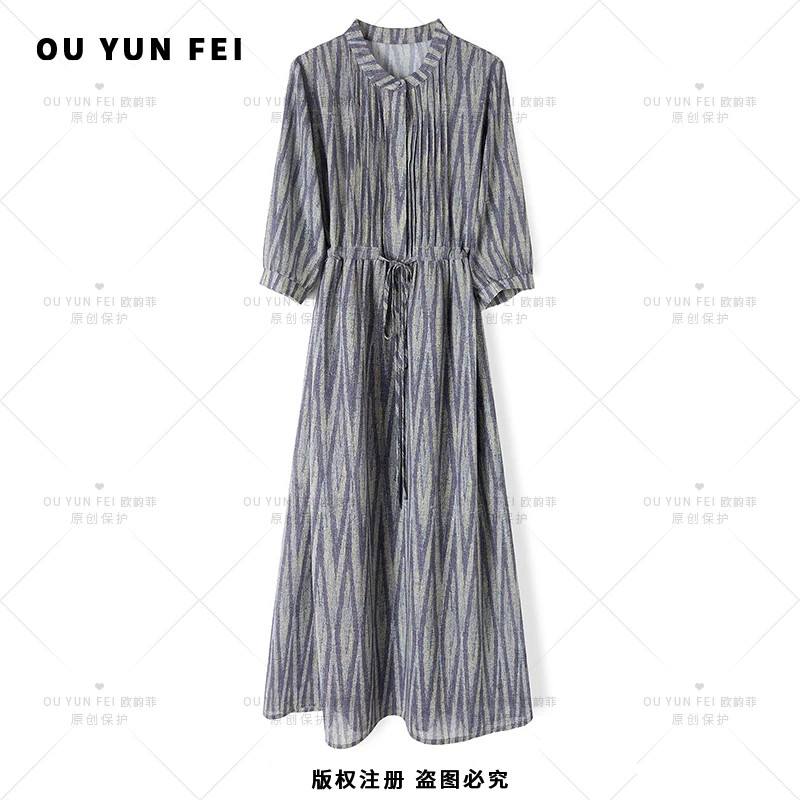 高级感连衣裙女新款气质显瘦穿搭时尚洋气印花长裙HY1680