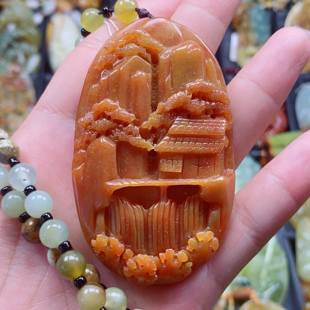蛇纹石玉未镶嵌颈饰