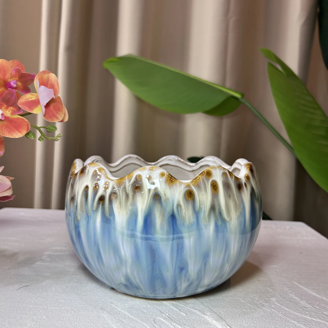 C167口19高13.5创意恐龙蛋造型花盆适合蝴蝶兰多肉等绿植花卉