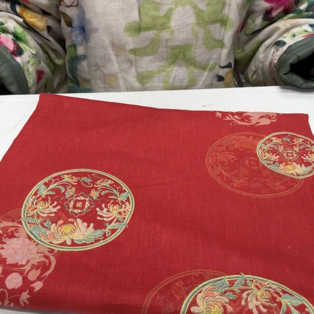 亚麻1米14支雨露亚麻印花