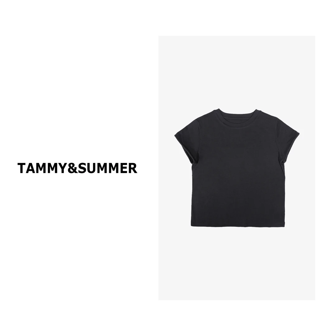 【Tammy&Summer】圆领基础纯色百搭休闲短袖T恤简约打底衫上衣9056