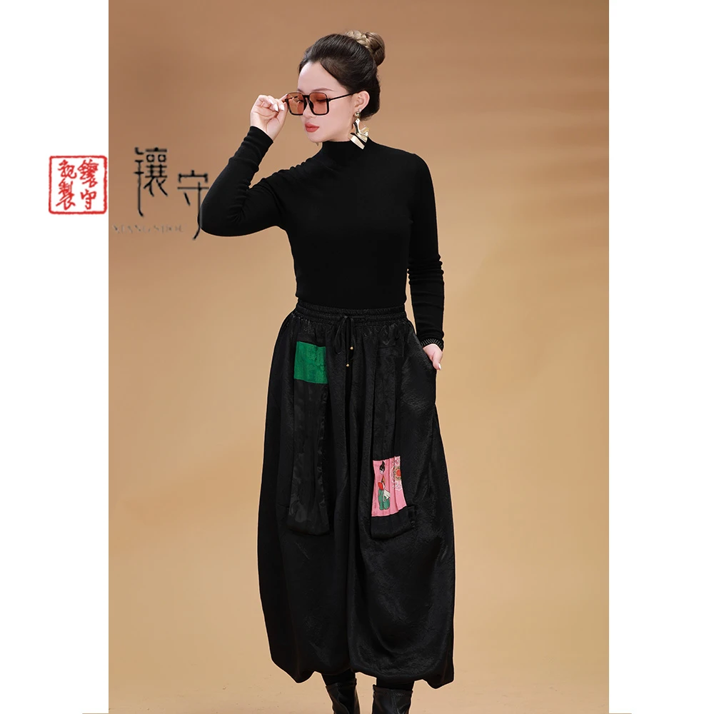 【镶守·安然】轻中式气质宽松秋季时尚高级女装中国风长裤