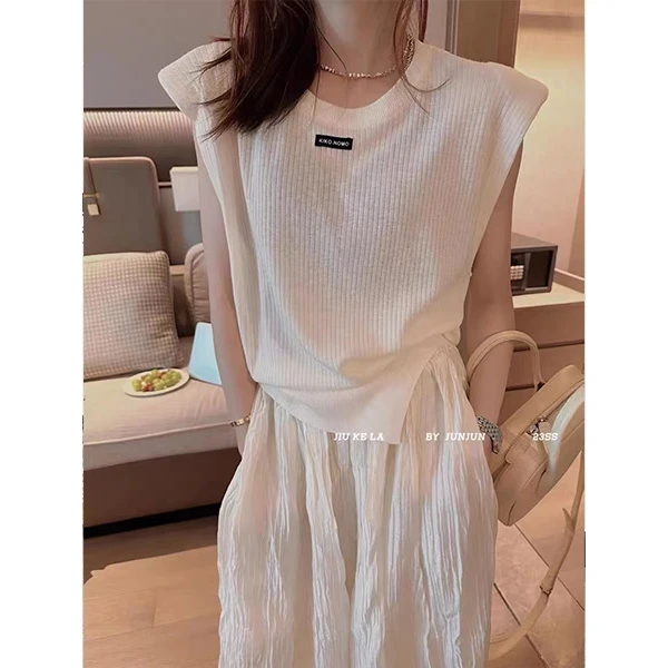 长58无袖薄款夏季套头毛针织衫小个子时尚显瘦小众 8752