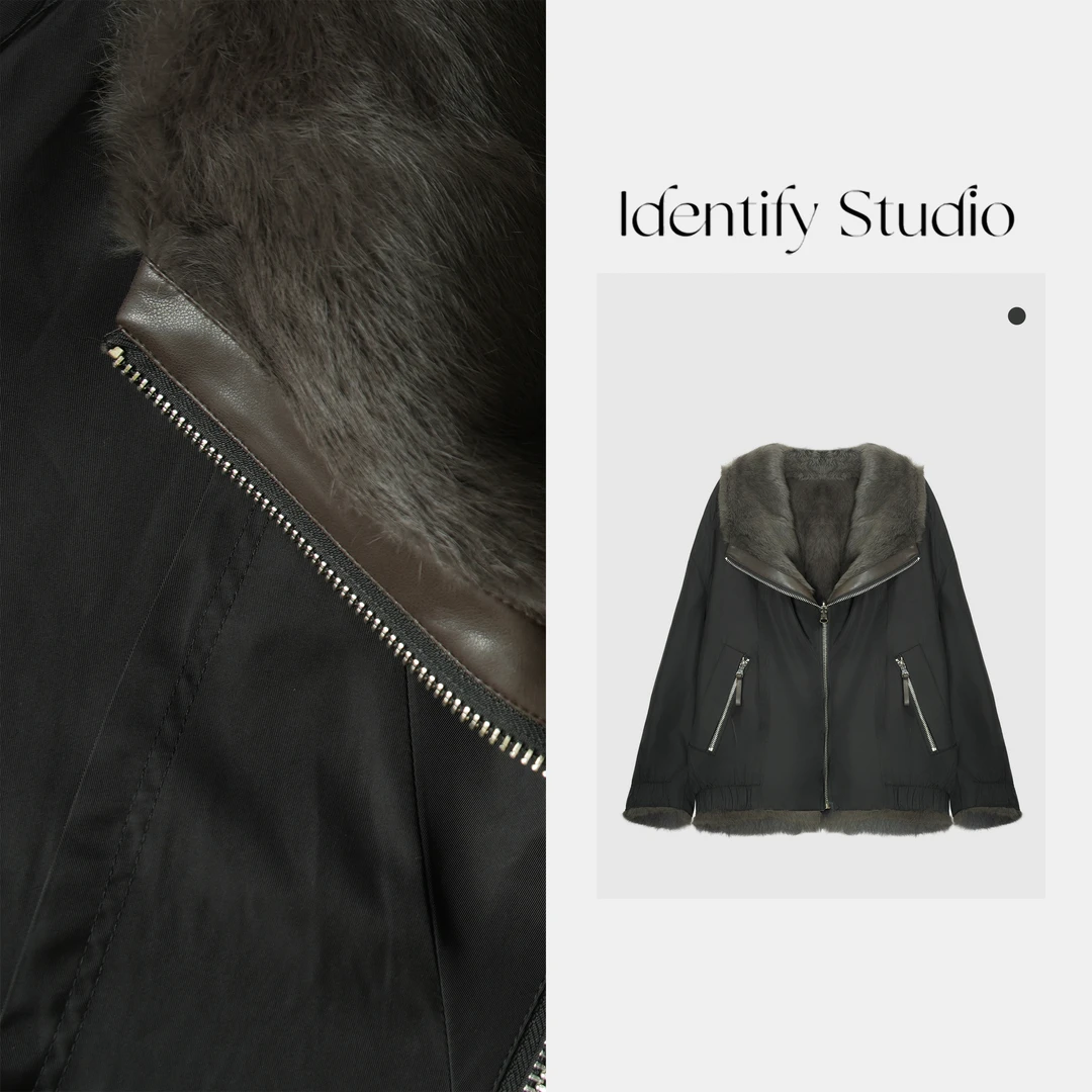IDENTIFY秋季新款气质百搭内里毛绒双面可穿派克服25AWTY0913034