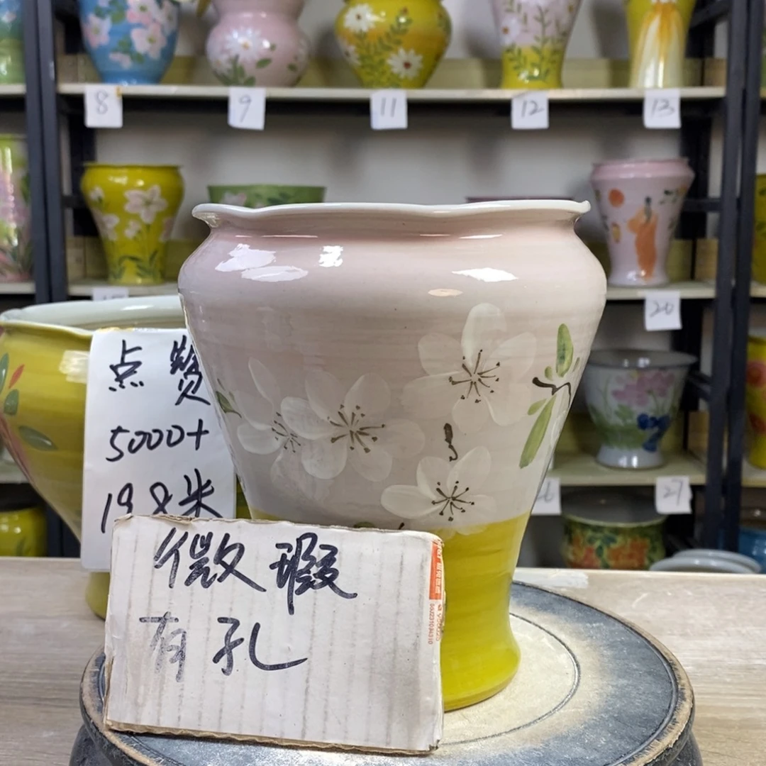 景德镇手工手绘陶瓷花盆