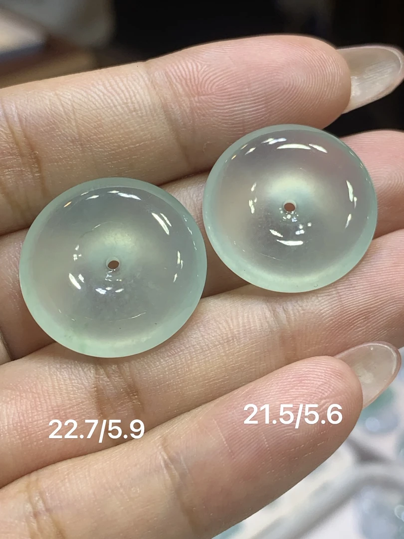 缅甸天然翡翠A货，平安扣种水很好无纹裂，性价比超高，一对卖批发价